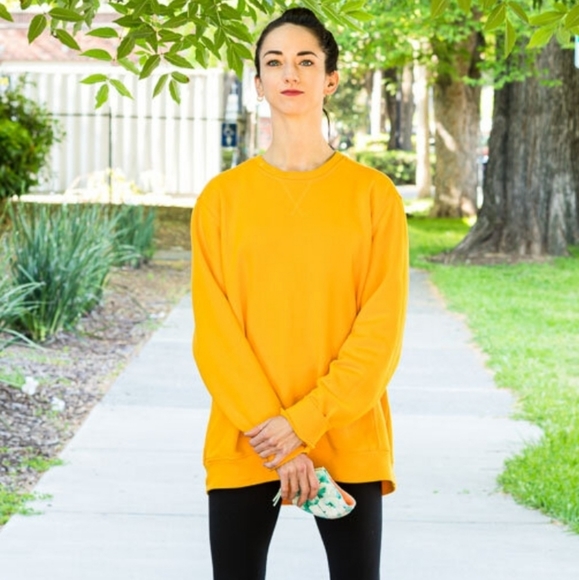 Vintage 90s Jerzees Gold Unisex NuBlend Crew Neck Sweatshirt New Without Tag - Picture 4 of 16